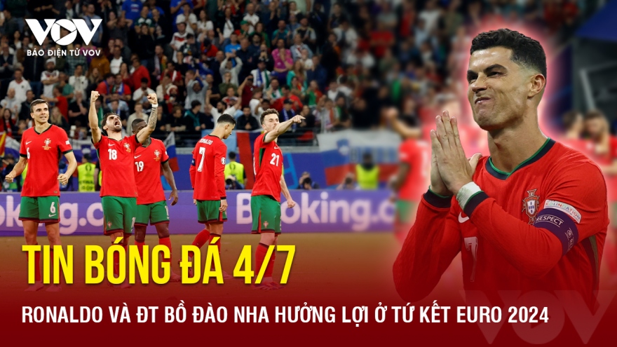 Tin bóng đá 4/7: Ronaldo và ĐT Bồ Đào Nha hưởng lợi ở tứ kết EURO 2024